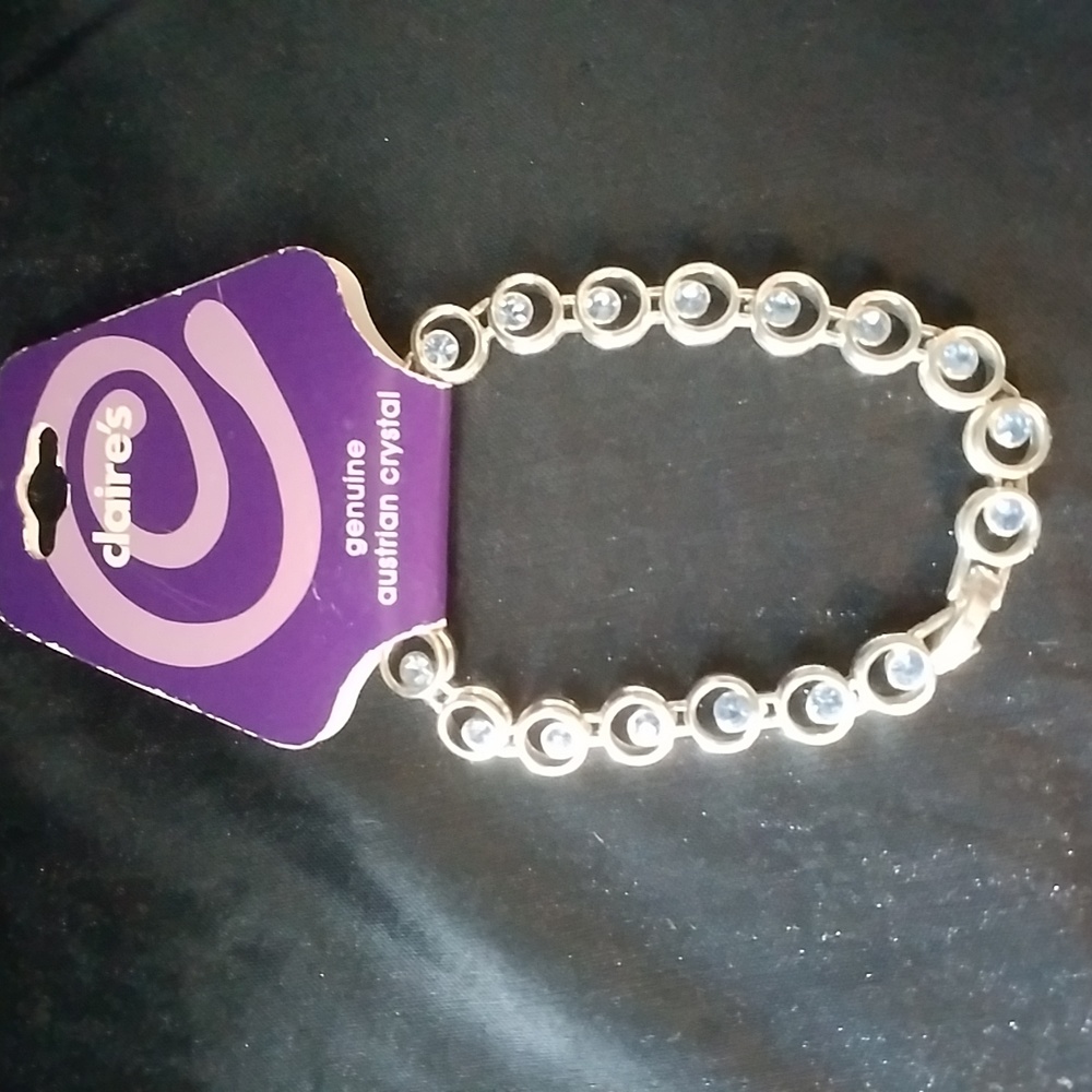3/$25 CLAIRE'S BRACELET BLUE AUSTRIAN CRYSTAL NEW WITH TAGS